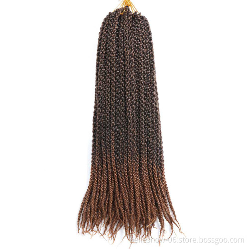 Hot sell  Ombre Braiding Hair  Braids synthetic  Hair Extensions 3d cubicTwist Hair 3d Box Crotchet Braids